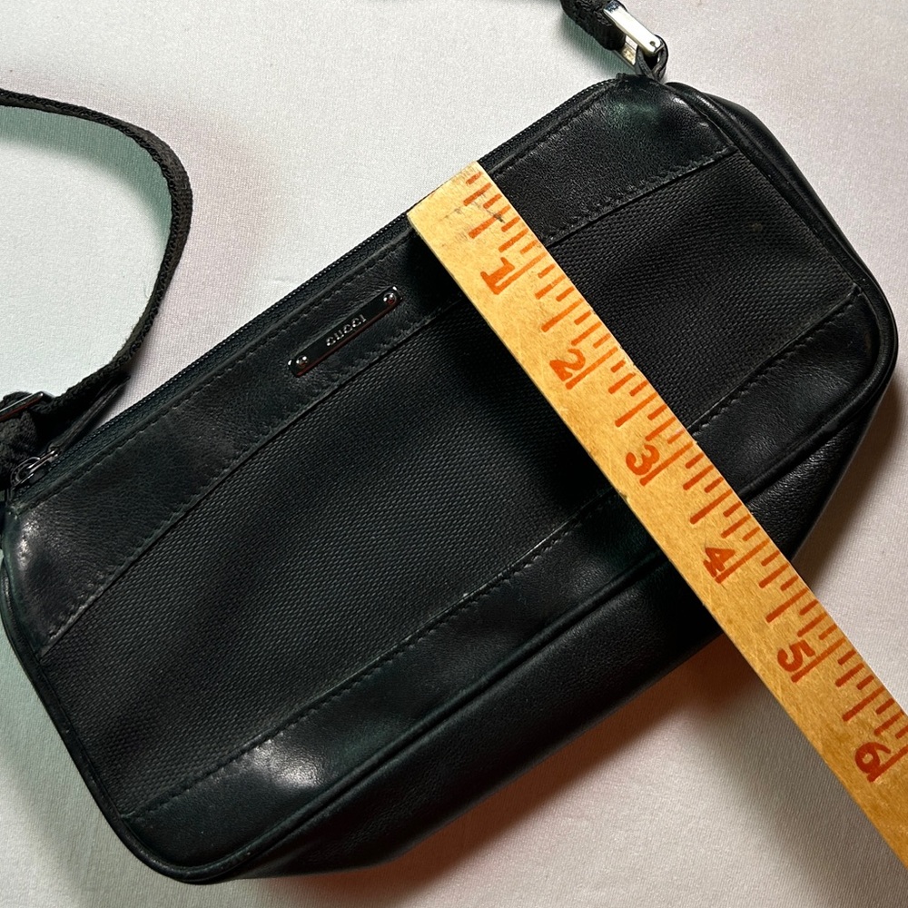 Gucci Auth. VTG Leather & Canvas Pochette Bag - Black - Picture 14 of 15
